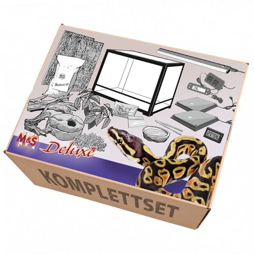 M&S Reptilien Komplettset Deluxe Königspython Terrarium 120x60x45 Glas