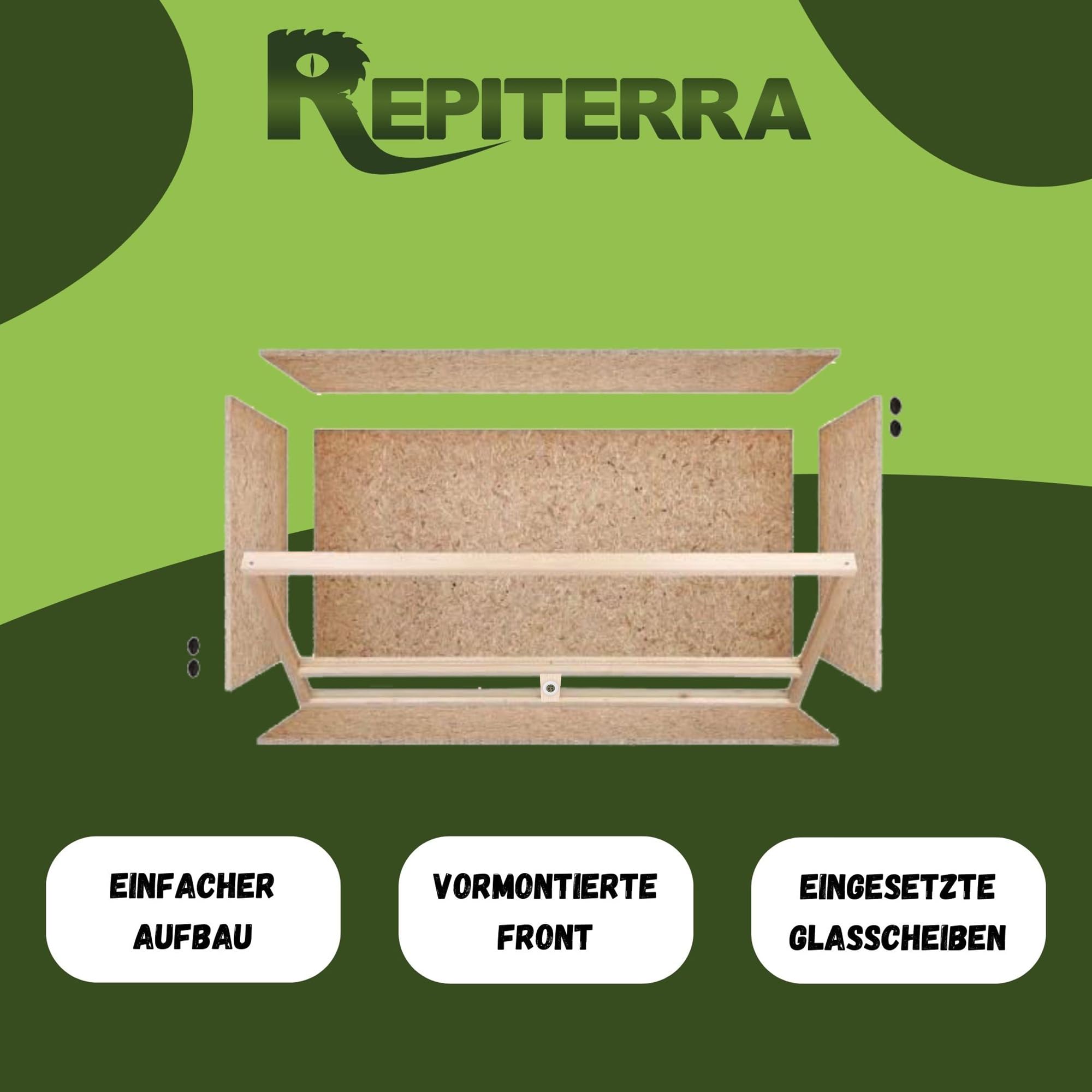 Repiterra Terrarium 60x30x30 cm Seitenbelüftung Holzterrarium