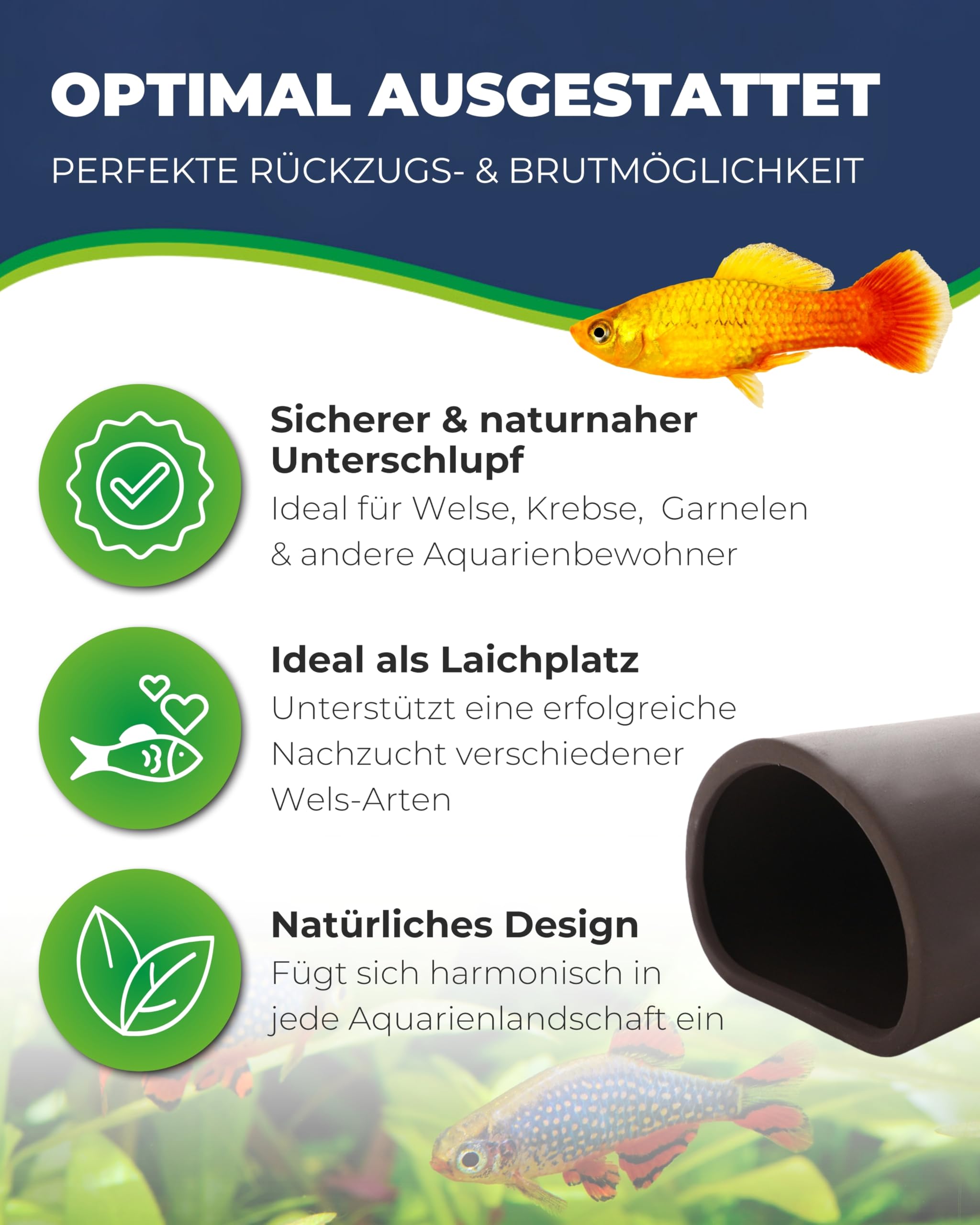 Hobby Catfish Cave L Welshöhle 7x16 cm dunkel