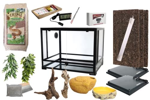 M&S Reptilien Komplettset Deluxe Königspython Terrarium 120x60x45 Glas