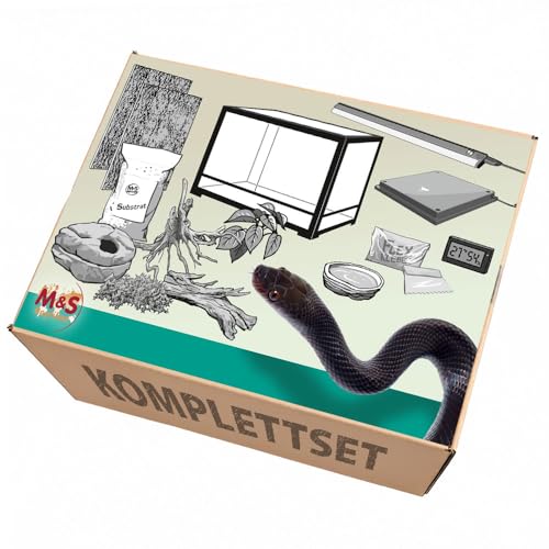 M&S Reptilien Komplettset kleine Nattern Terrarium-Set 91,5x46x46 Glas