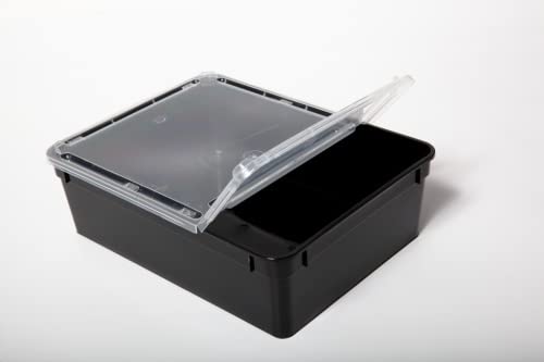 M&S Reptilien Kunststoffbox schwarz 24x18x7,5 cm Deckel klar