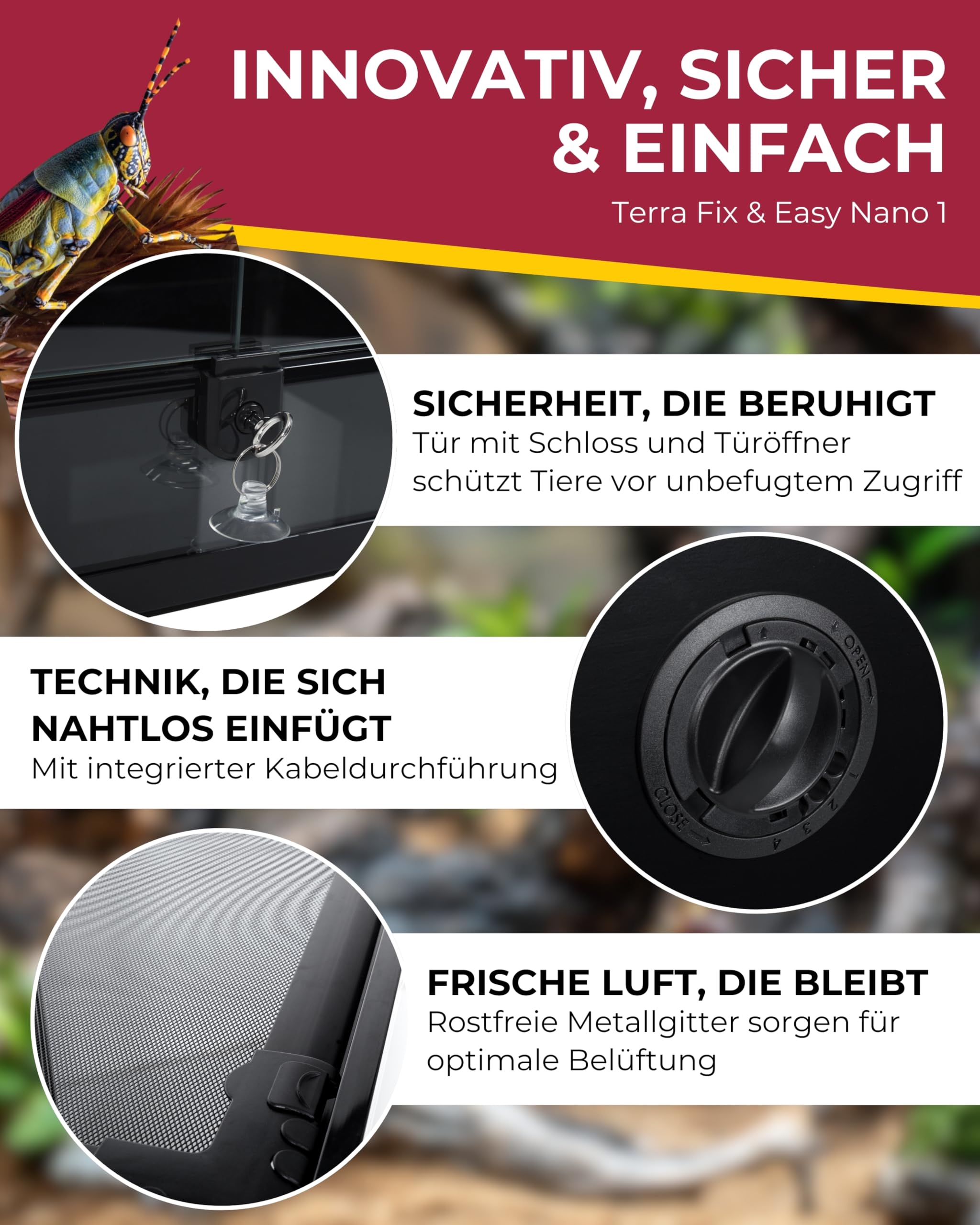 Hobby Fix und Easy Nano 1 Terrarium Schwarz wasserdicht
