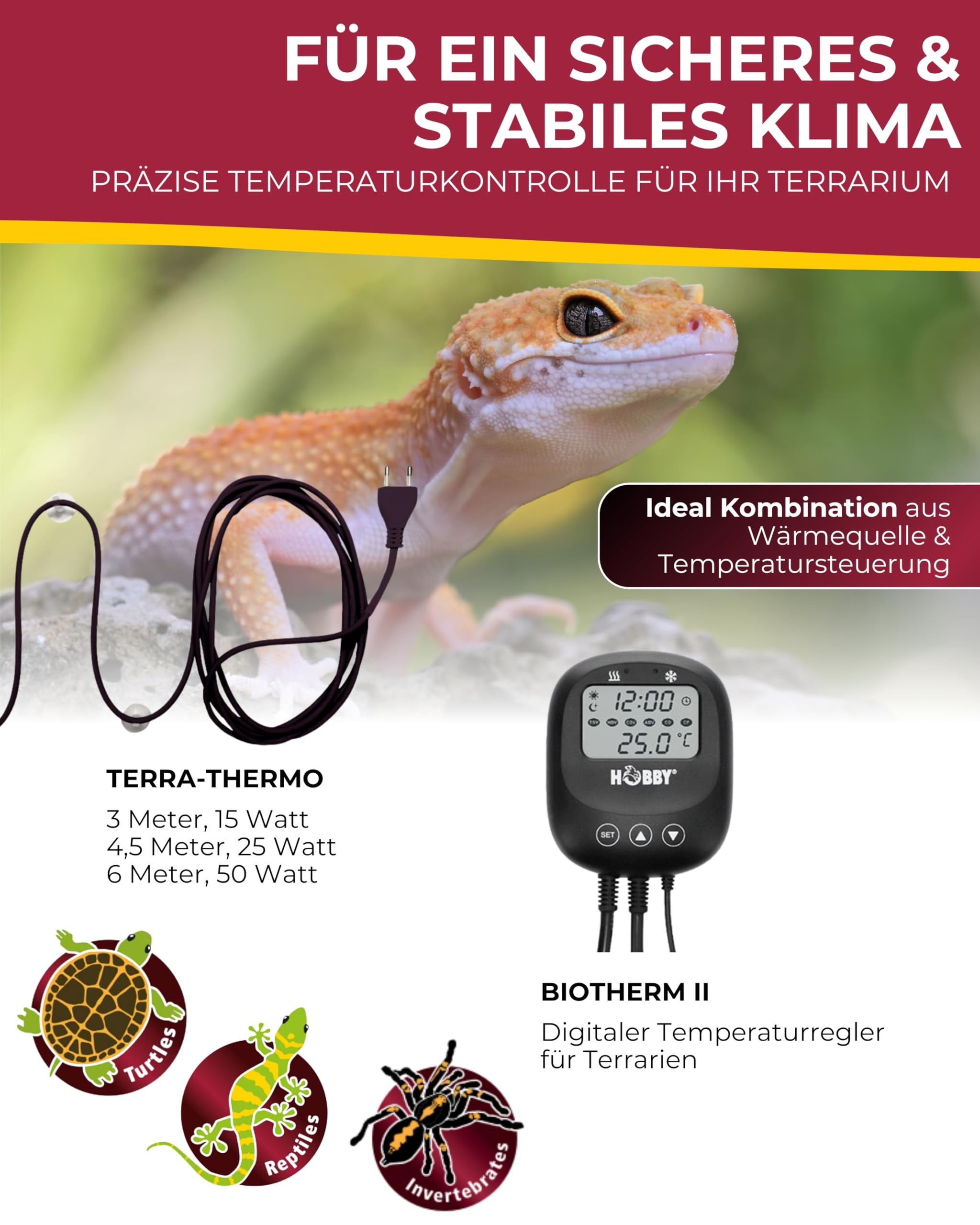 Hobby Terra-Thermo Heizkabel 3m 15W Terrarienheizung