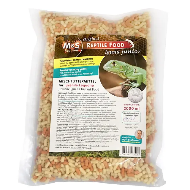 M&S Reptilien Reptile Food Iguana Junior Leguanfutter 2000 ml Pellets