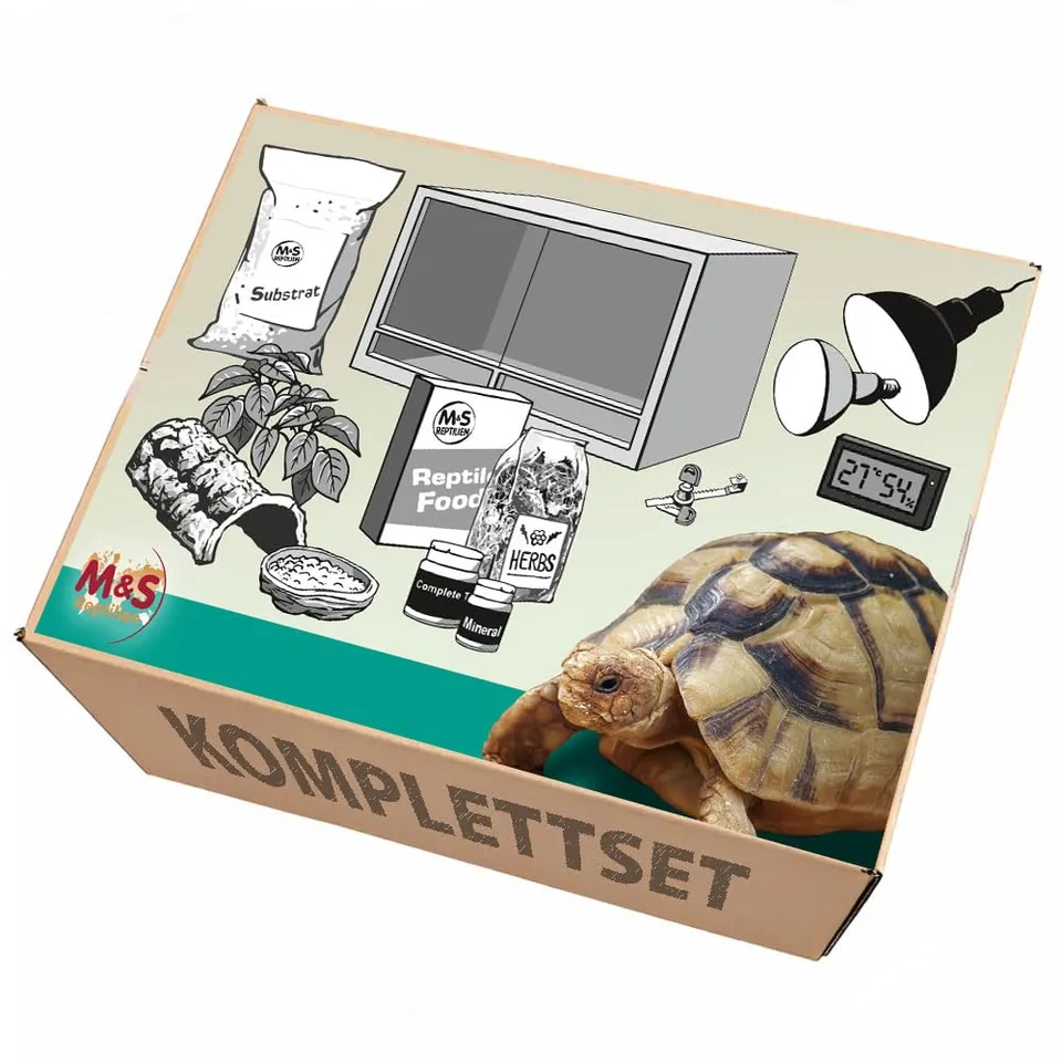 M&S Reptilien Komplettset Landschildkröte Terrarium Holz