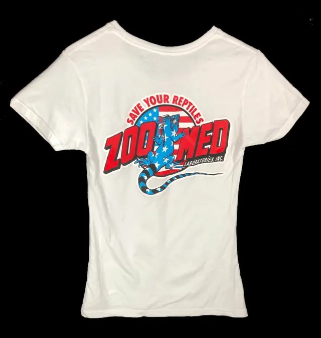 Zoo Med USA Logo Damen T-Shirt weiß Baumwolle