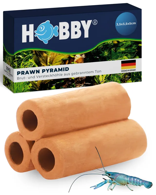Hobby Prawn Pyramid 2-1 red Garnelenhöhle 3,5x3,5x5 cm Terrakotta