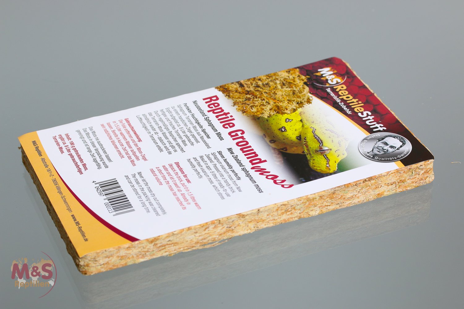M&S Reptilien Sphagnum Moos Ziegel 100 g für Feuchtterrarium