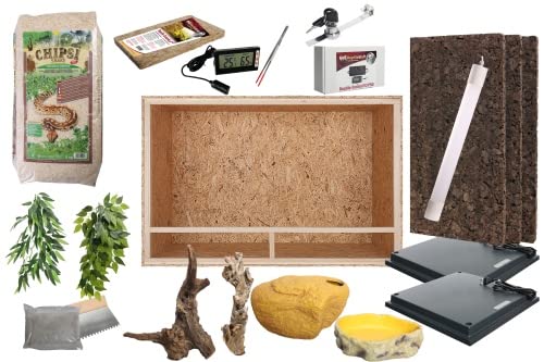 M&S Reptilien Komplettset Deluxe Königspython Terrarium 120 Holz