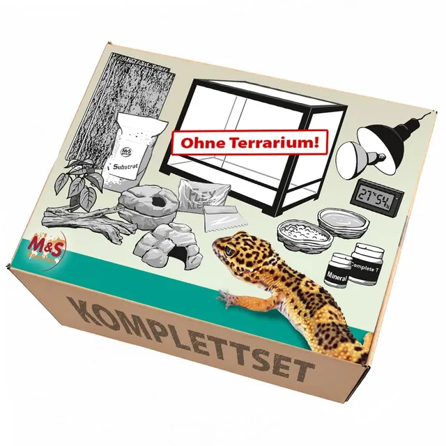 M&S Reptilien Komplettset Leopardgecko Zubehör ohne Terrarium