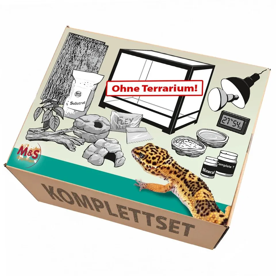 M&S Reptilien Komplettset Leopardgecko Zubehör ohne Terrarium