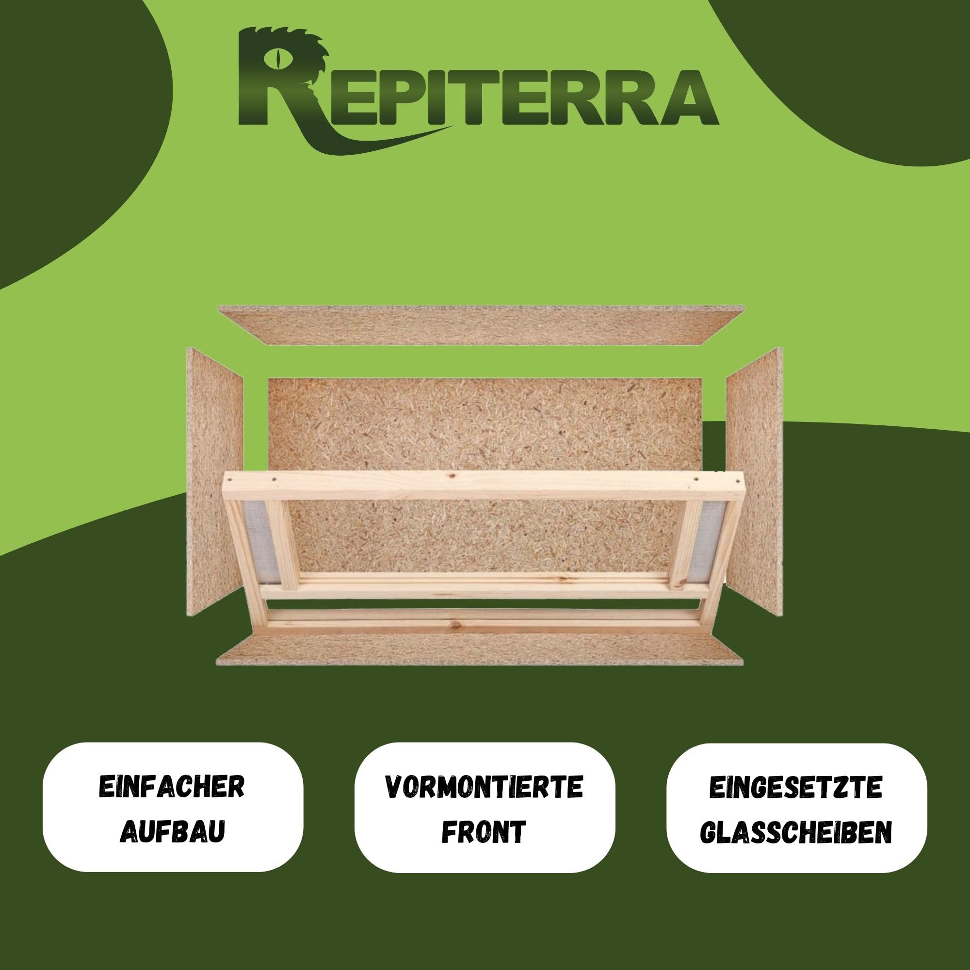 Repiterra Terrarium 80x50x50 cm Frontbelüftung Holzterrarium