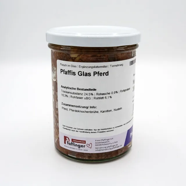 Genussglas Pferd Menü Hundefutter 380 g im Glas