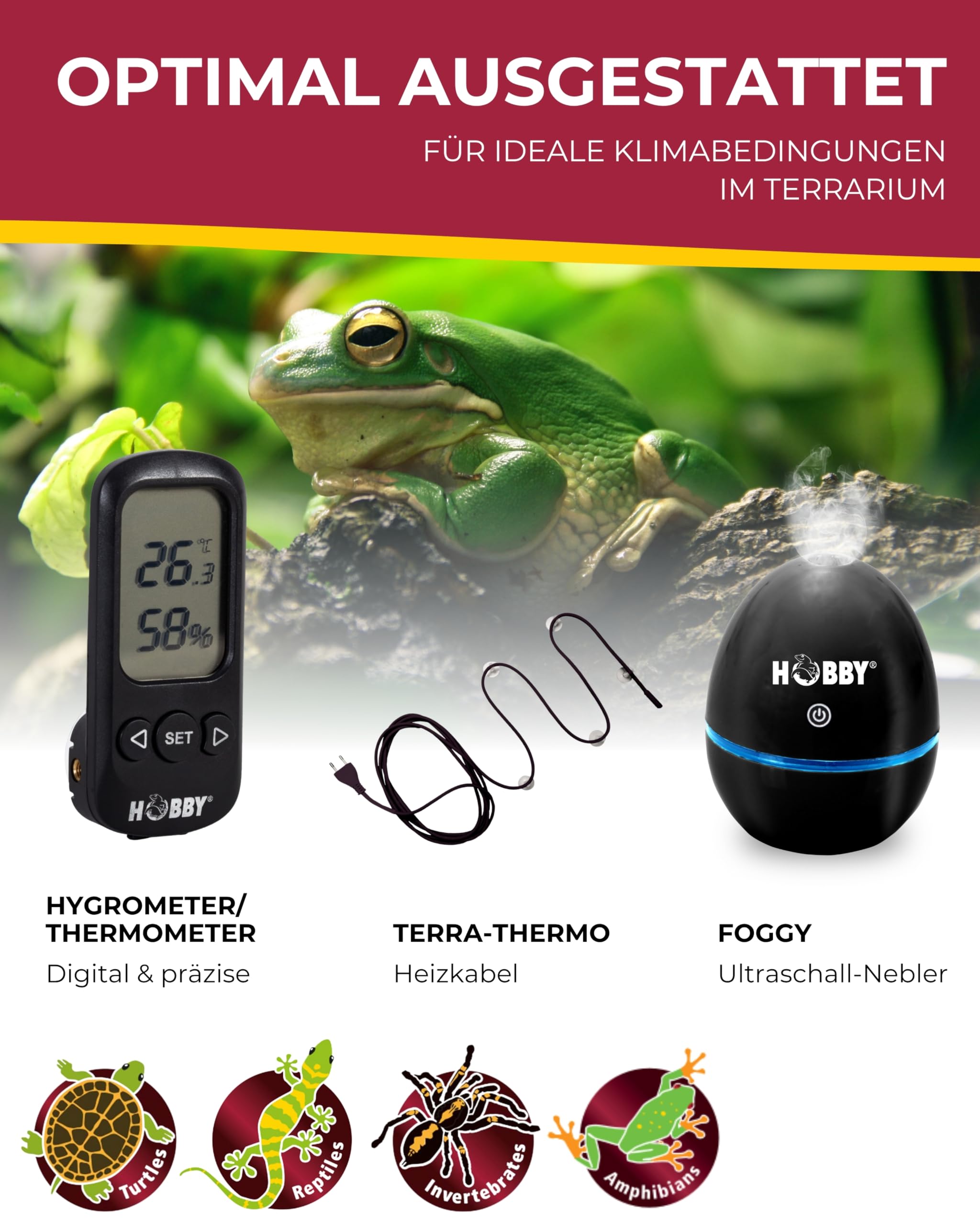 Hobby Terra Check Thermometer Hygrometer digital Alarm