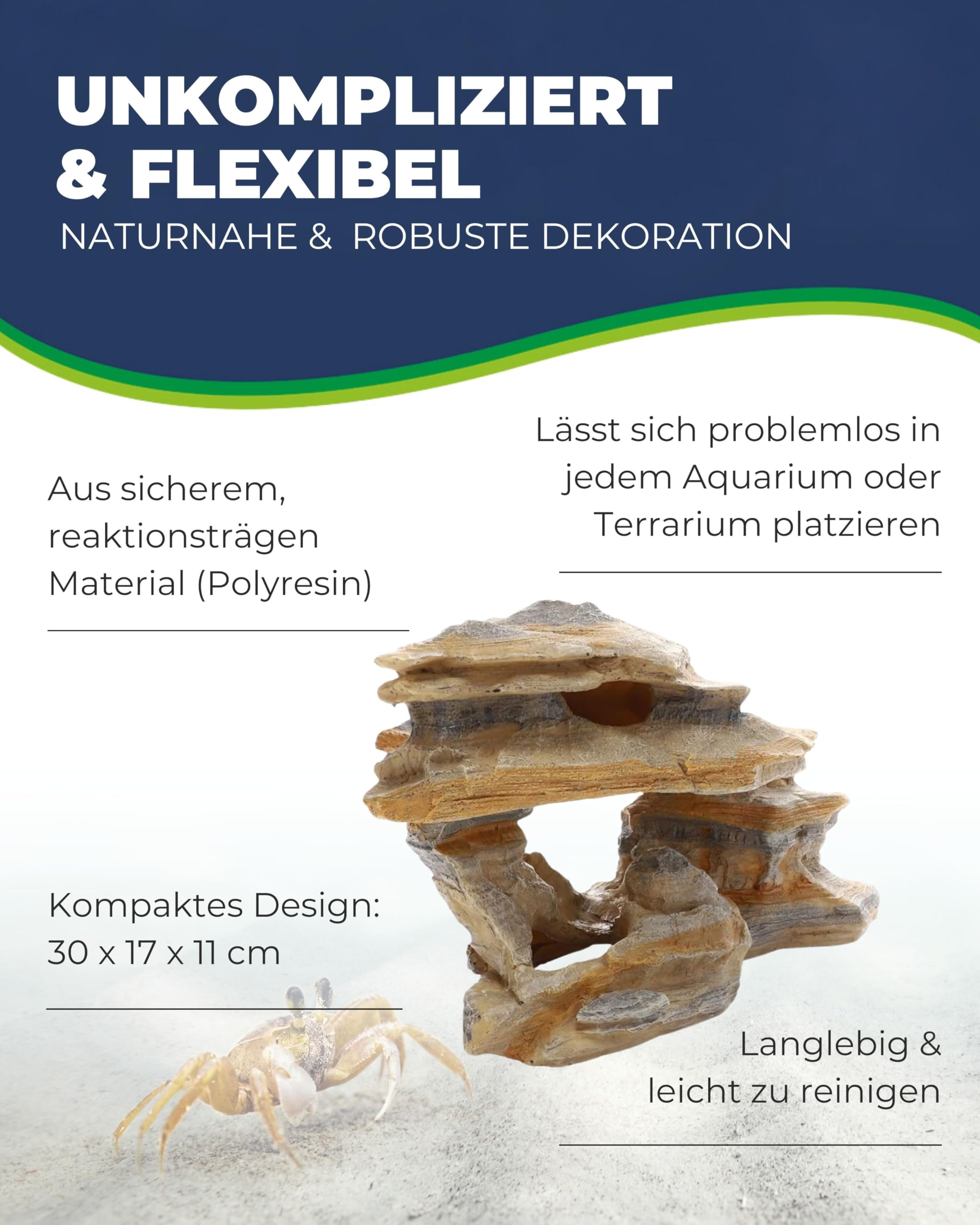Hobby Amman Rock 2 Deko-Stein 30x17x11 cm naturgetreu