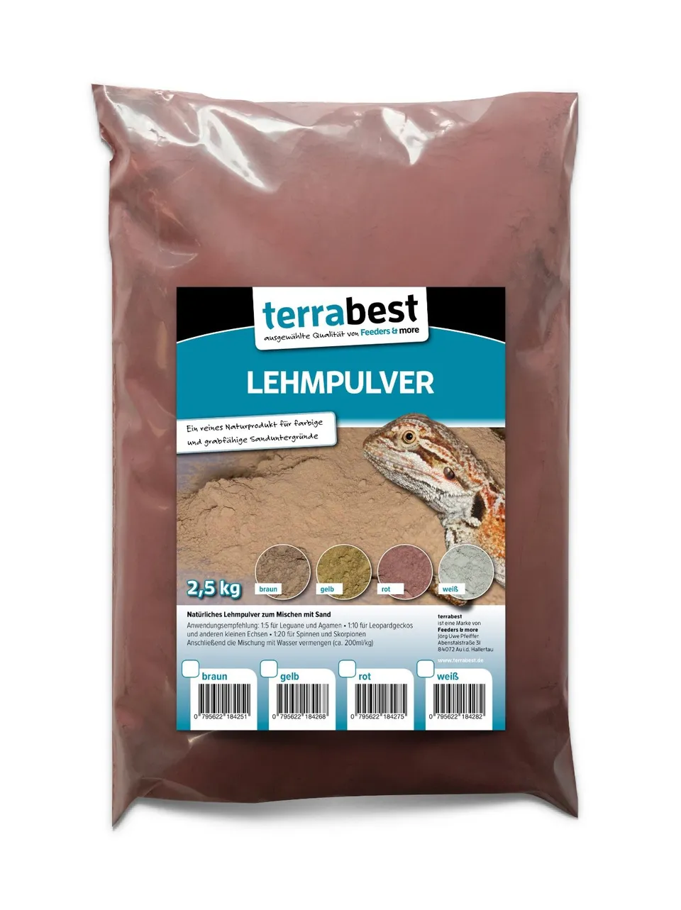 Terrabest Lehmpulver rot Bodengrund 2,5 kg grabfähig