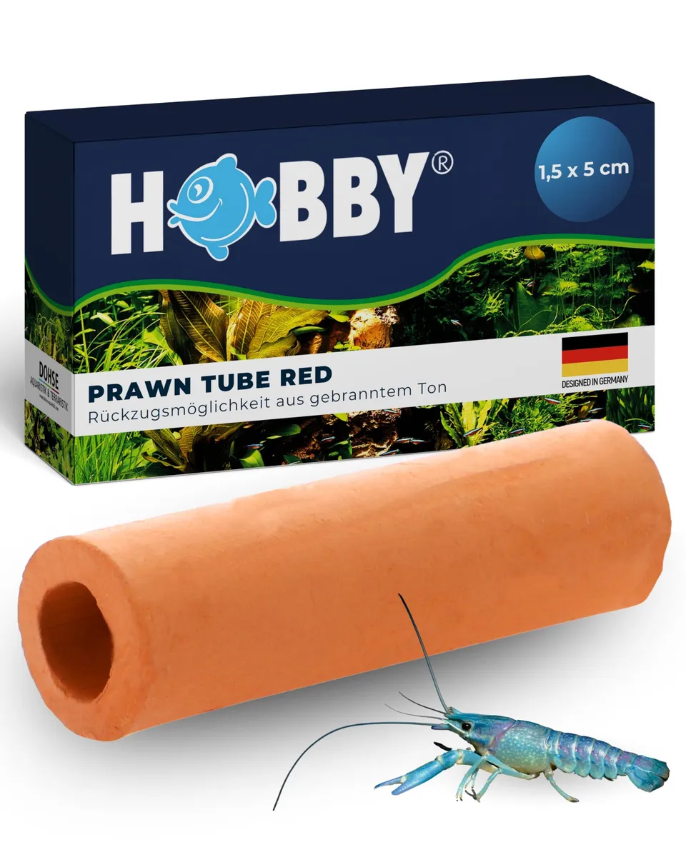 Hobby Prawn Tube Garnelenhöhle 1,5x5 cm rot