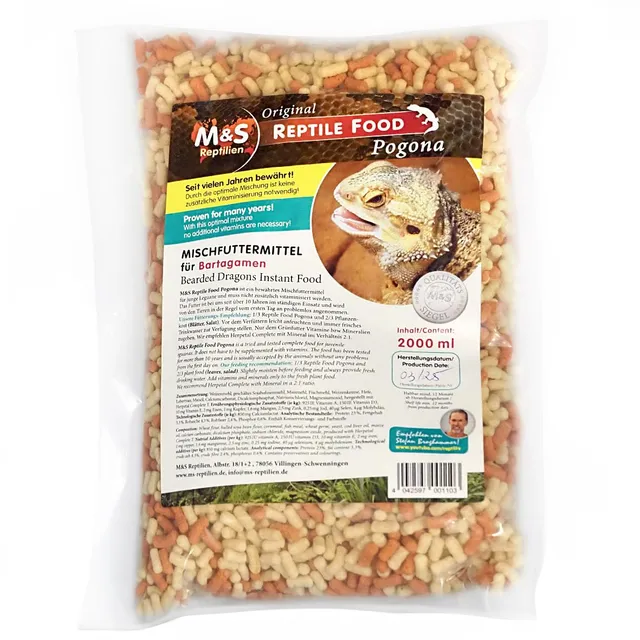 M&S Reptilien Reptile Food Pogona Futter 2000 ml Pellets