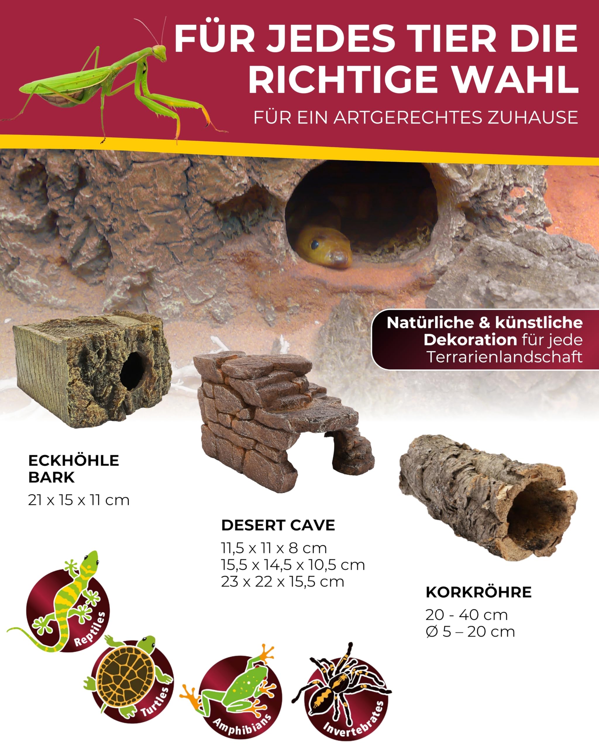 Hobby Desert Cave 3 Versteckhöhle 20x21x15 cm Eckdesign