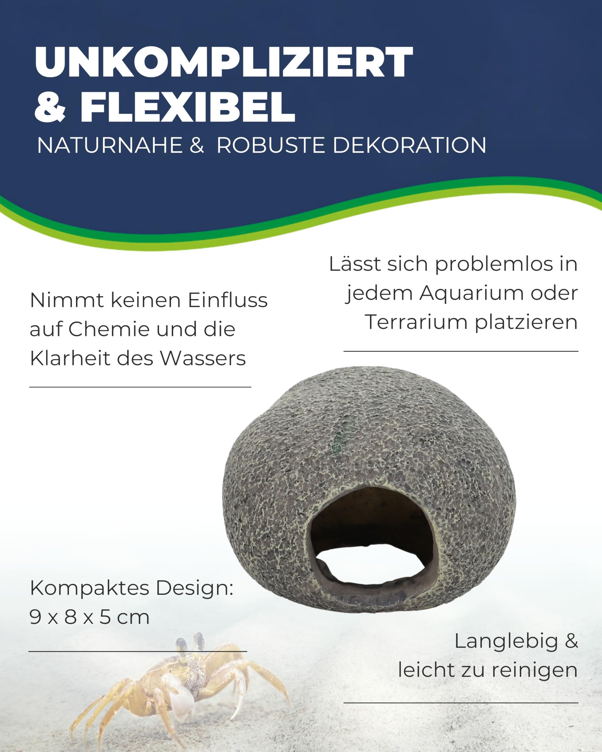 Hobby Marble Cave 2 Aquariumhöhle 8,5x9,5x8,5 cm Kunstharz