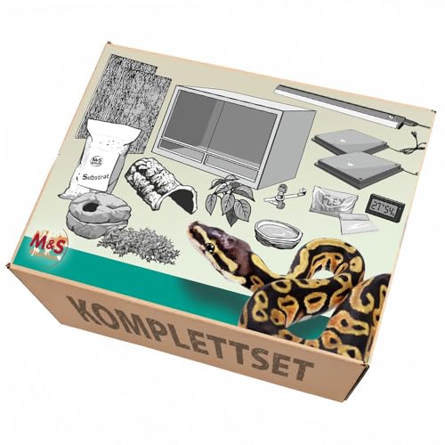 M&S Reptilien Komplettset Königspython Terrarium 100x50x50 Holz