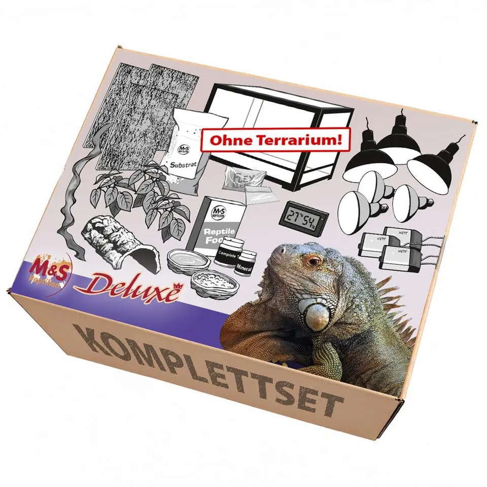 M&S Reptilien Komplettset Deluxe Leguane Terrarium-Set ohne Becken