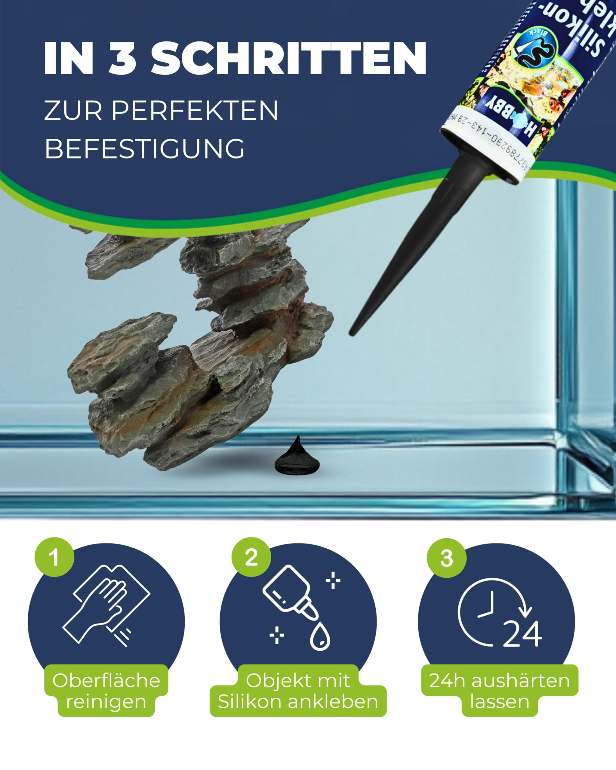 Hobby Aquaristik Silikonkleber Aquarium-Silikon 310 ml schwarz