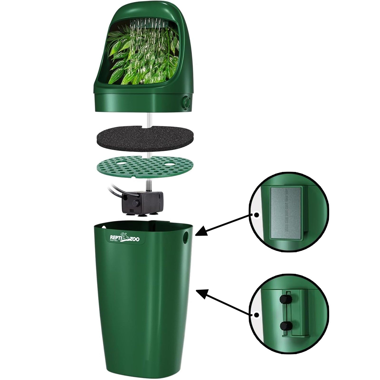 Repti Zoo DF09A Trinkbrunnen Wasserfall 800 ml