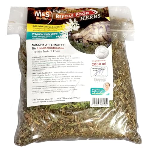 M&S Reptilien Reptile Food Tortoise Herbs Schildkrötenfutter 2000 ml