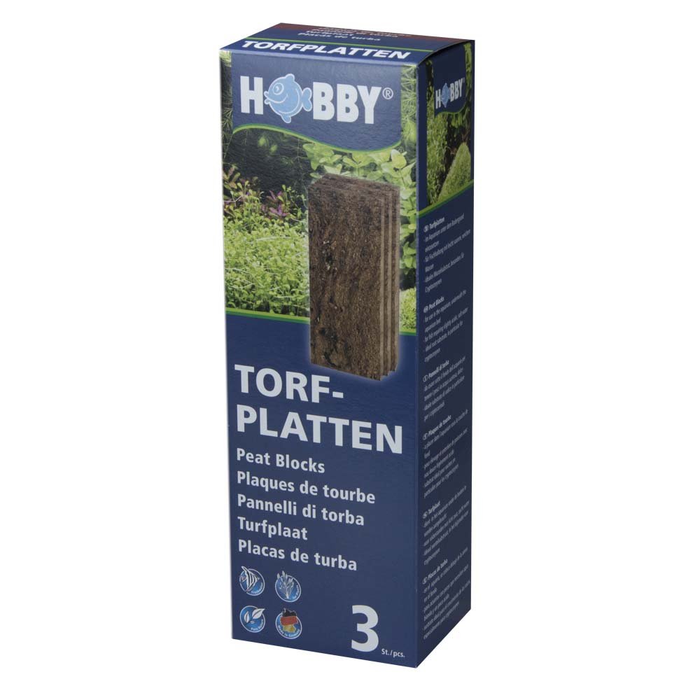 Hobby Torfplatten Aquarium 3 Stück 8x20 cm Naturtorf