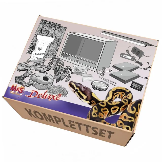 M&S Reptilien Komplettset Deluxe Königspython Terrarium 120 Holz