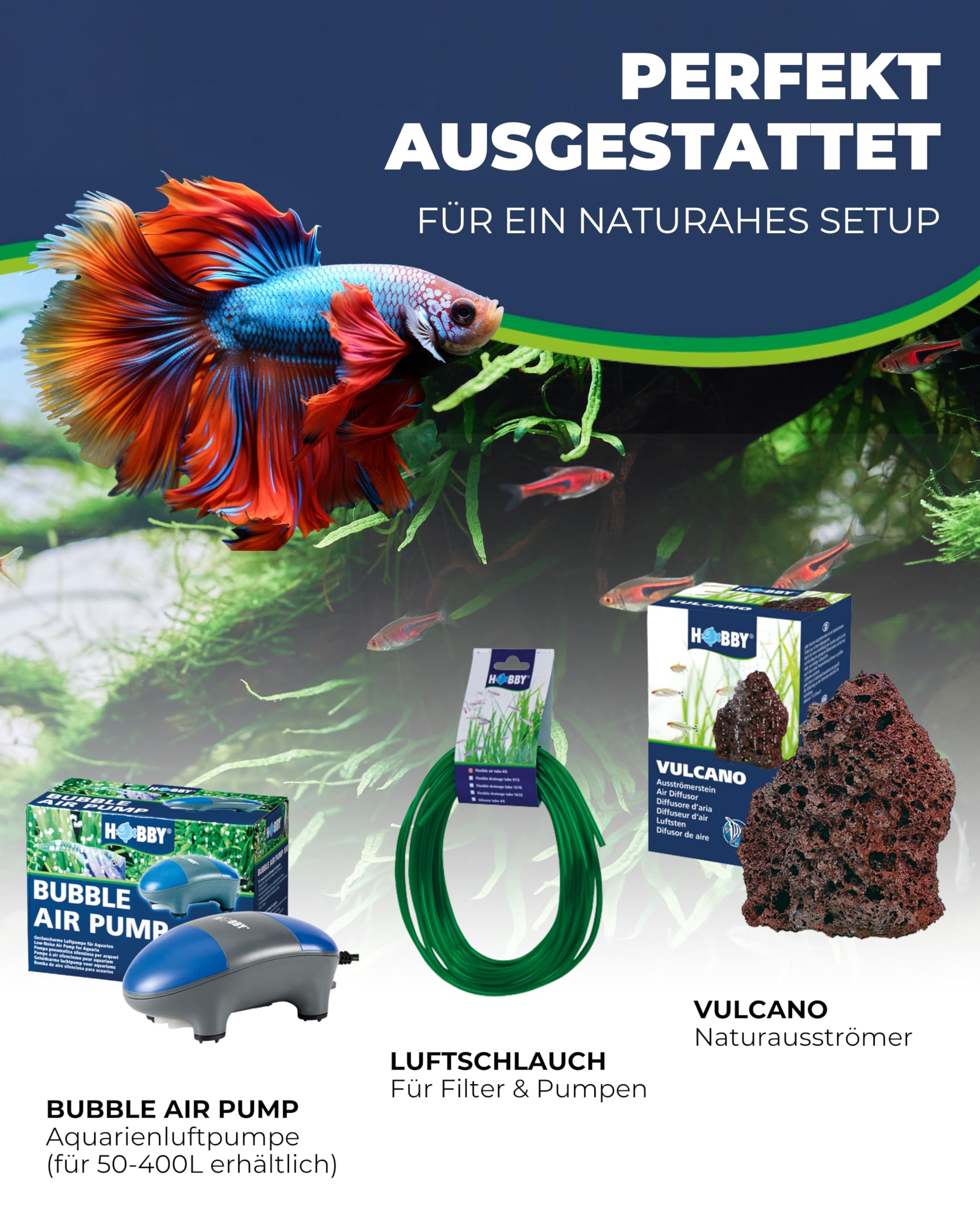 Hobby Bubble Air Pump 100 Luftpumpe 50-100 l leise