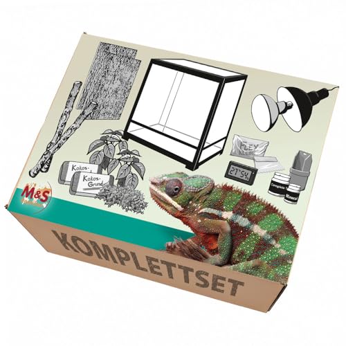 M&S Reptilien Chamäleon Terrarium-Set Glas 61x61x122 RK242448