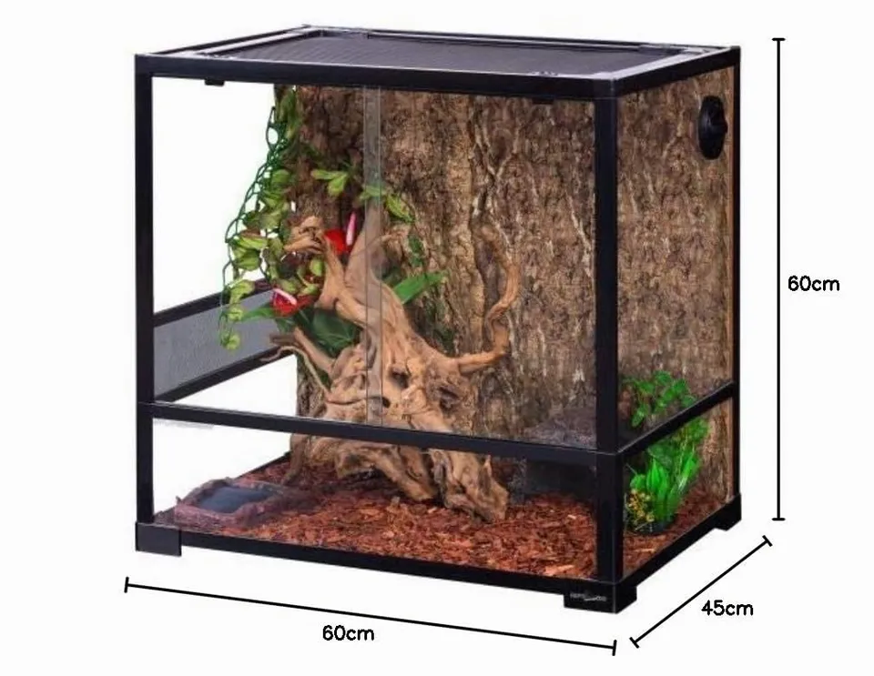 ReptiZoo RK0211 Glas-Terrarium 60x45x60 cm Frontbelüftung