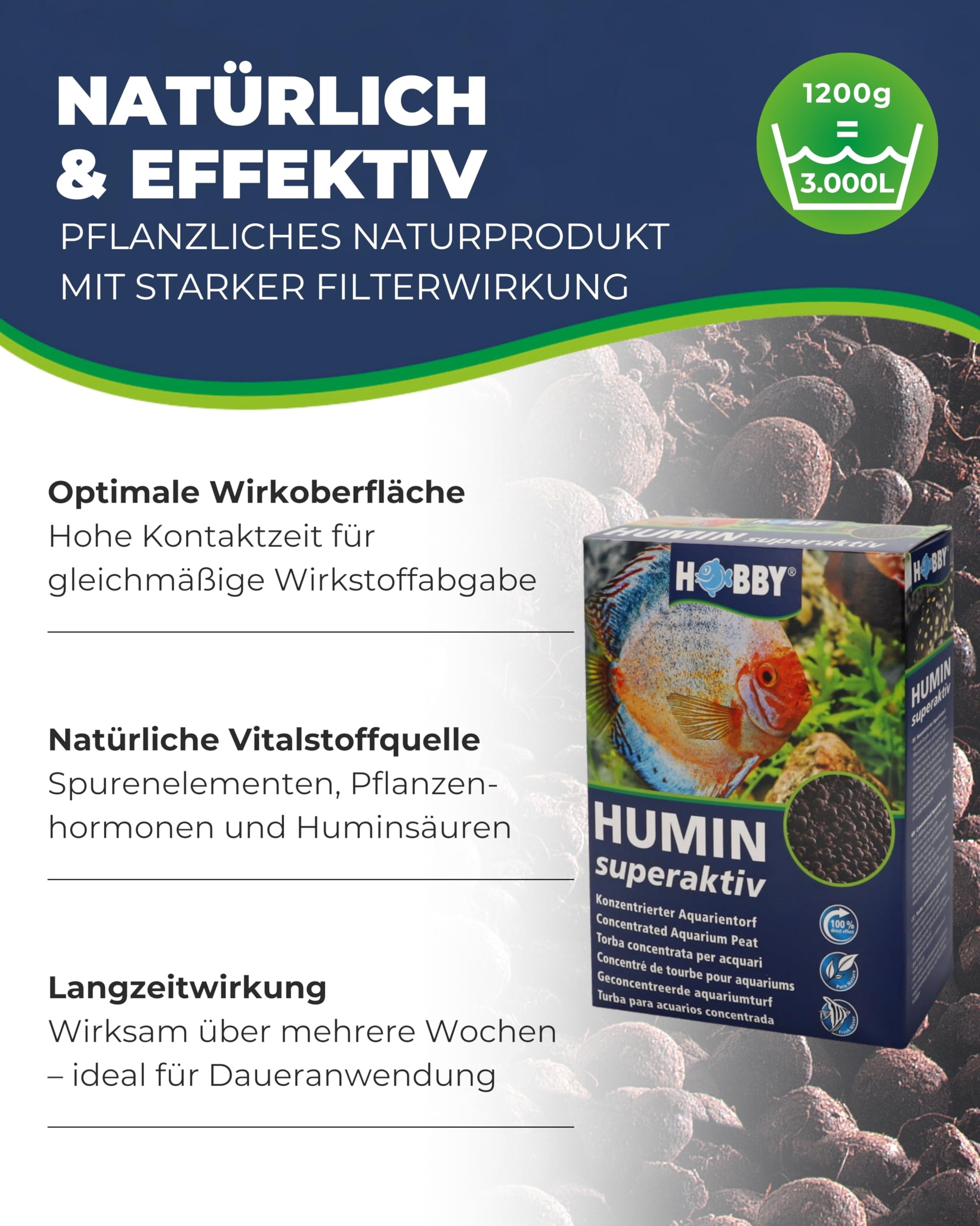 Hobby Humin superaktiv Wasseraufbereiter 1200 ml Torf