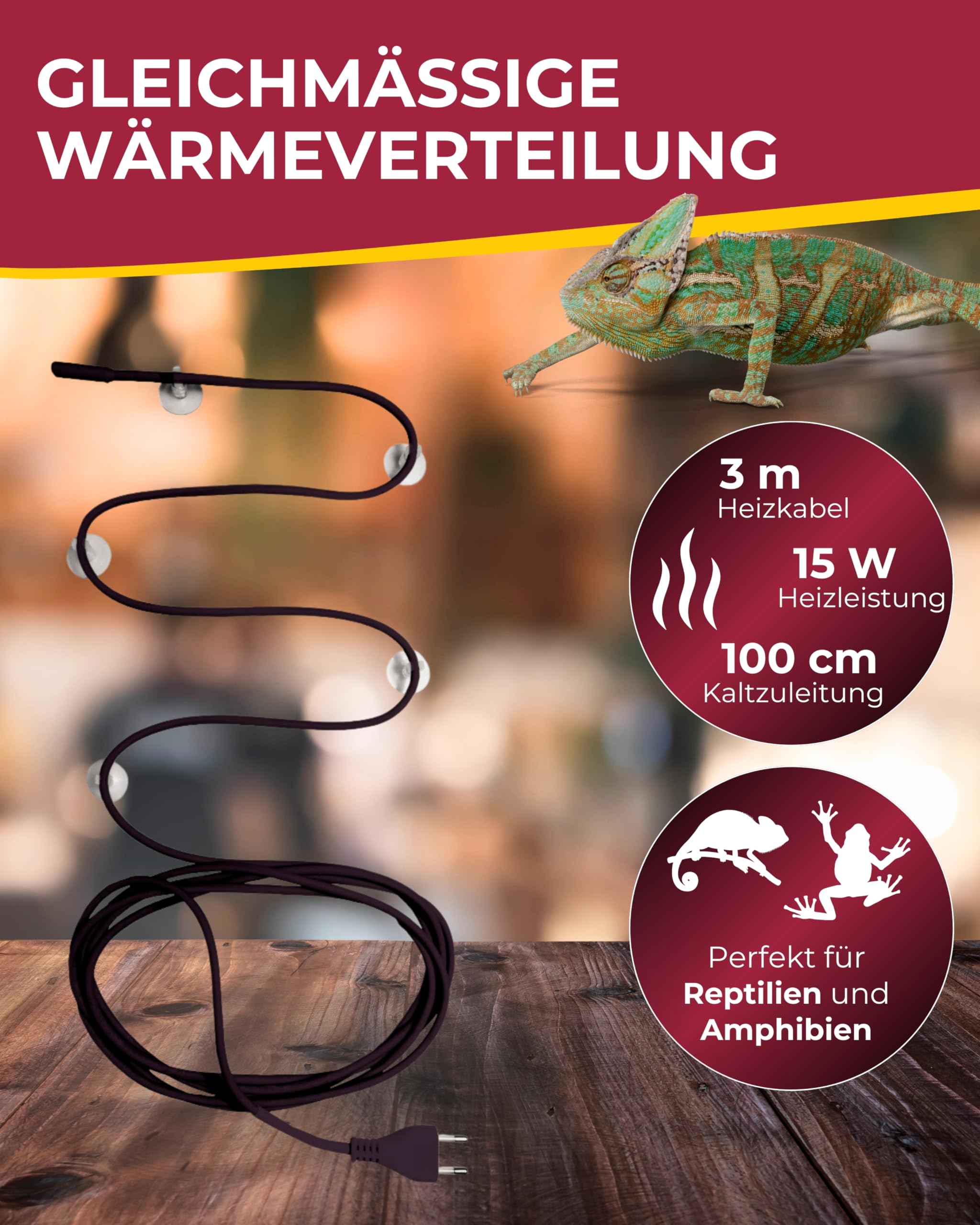 Hobby Terra-Thermo Heizkabel 3m 15W Terrarienheizung