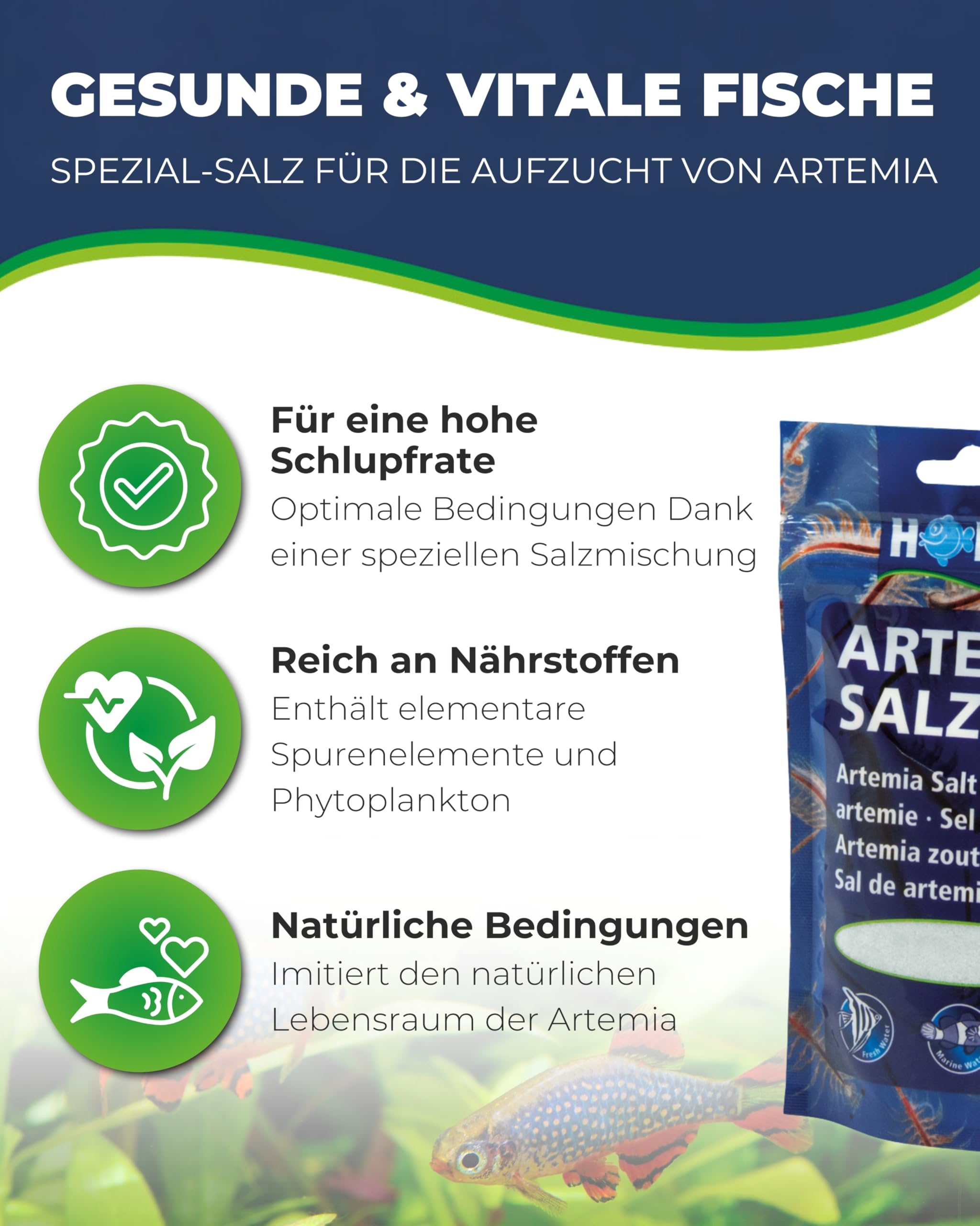 Hobby Artemia Salz 195g Lebendfutter-Zucht Spezialsalz