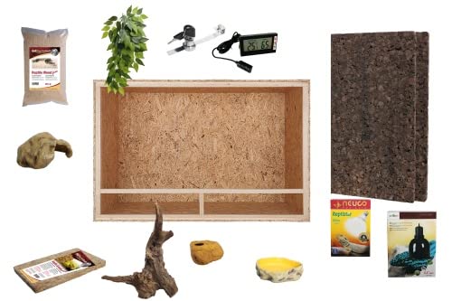 M&S Reptilien Komplettset 100x50x50 Leopardgecko Holz
