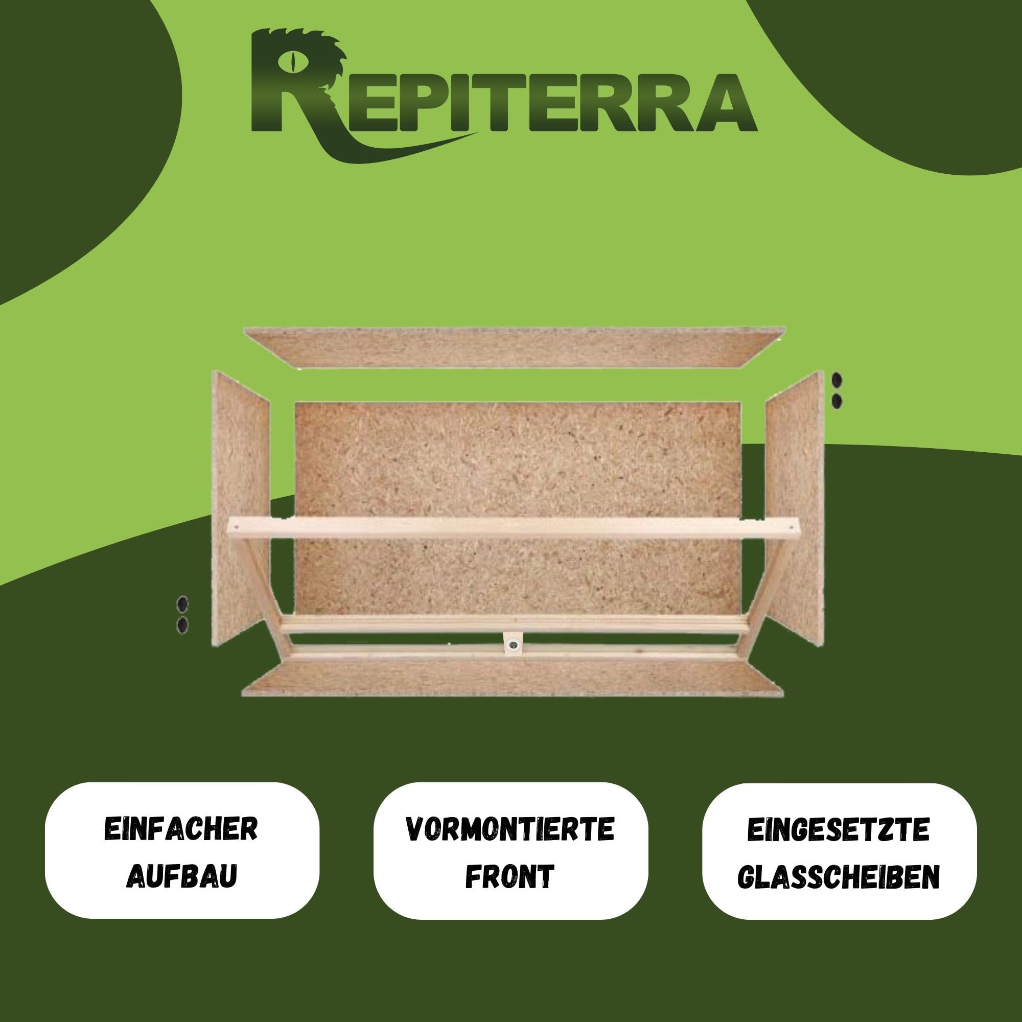 Repiterra Terrarium Seitenbelüftung Holzterrarium 120x50x50 robust