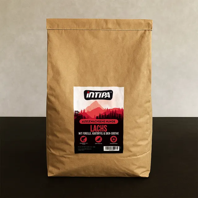 Intipa DOG Premium Lachs mit Forelle Kartoffel Skin Soothe Trockenfutter 10 kg