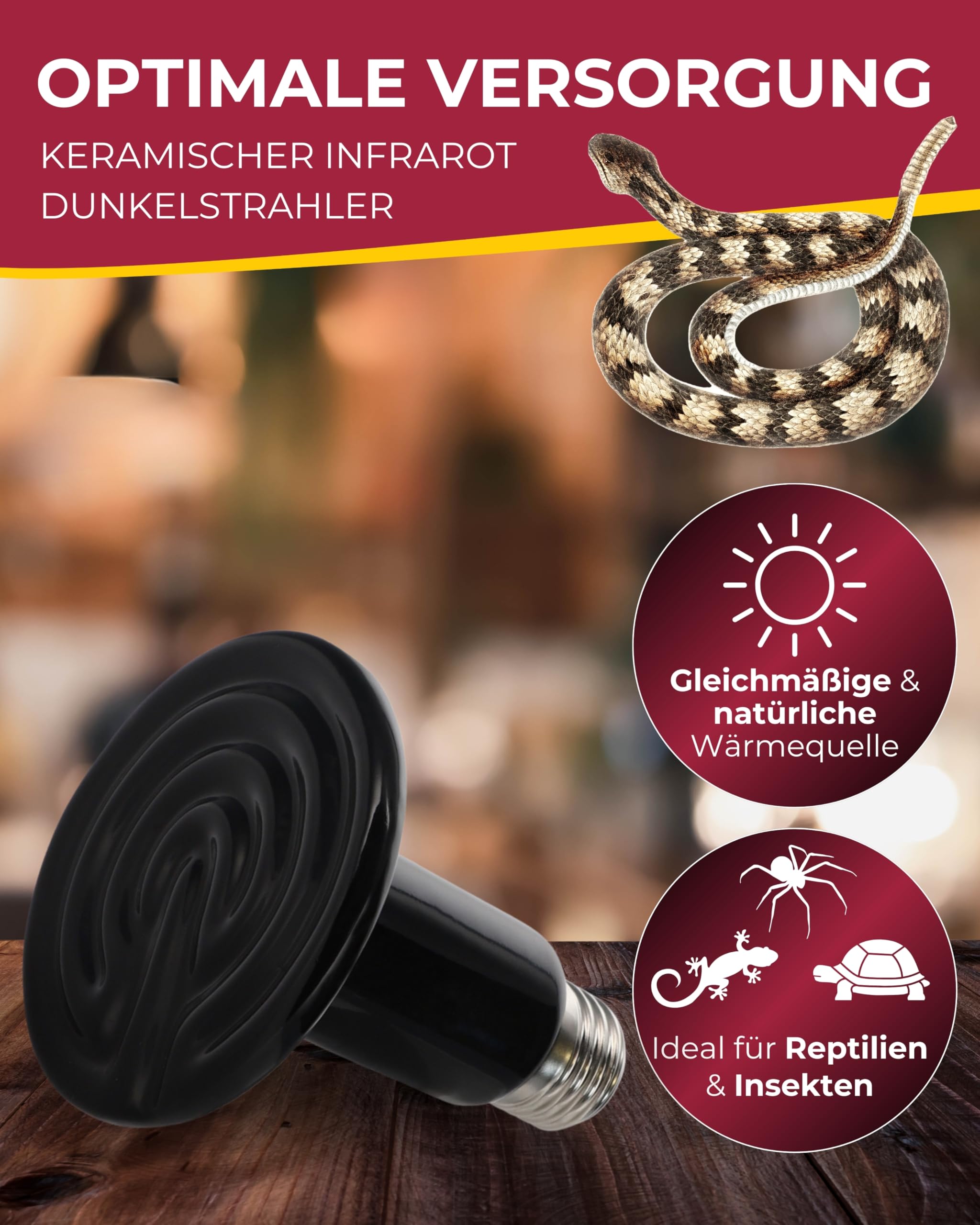 Hobby Cera Infraheat 100 W Keramikstrahler ohne Licht