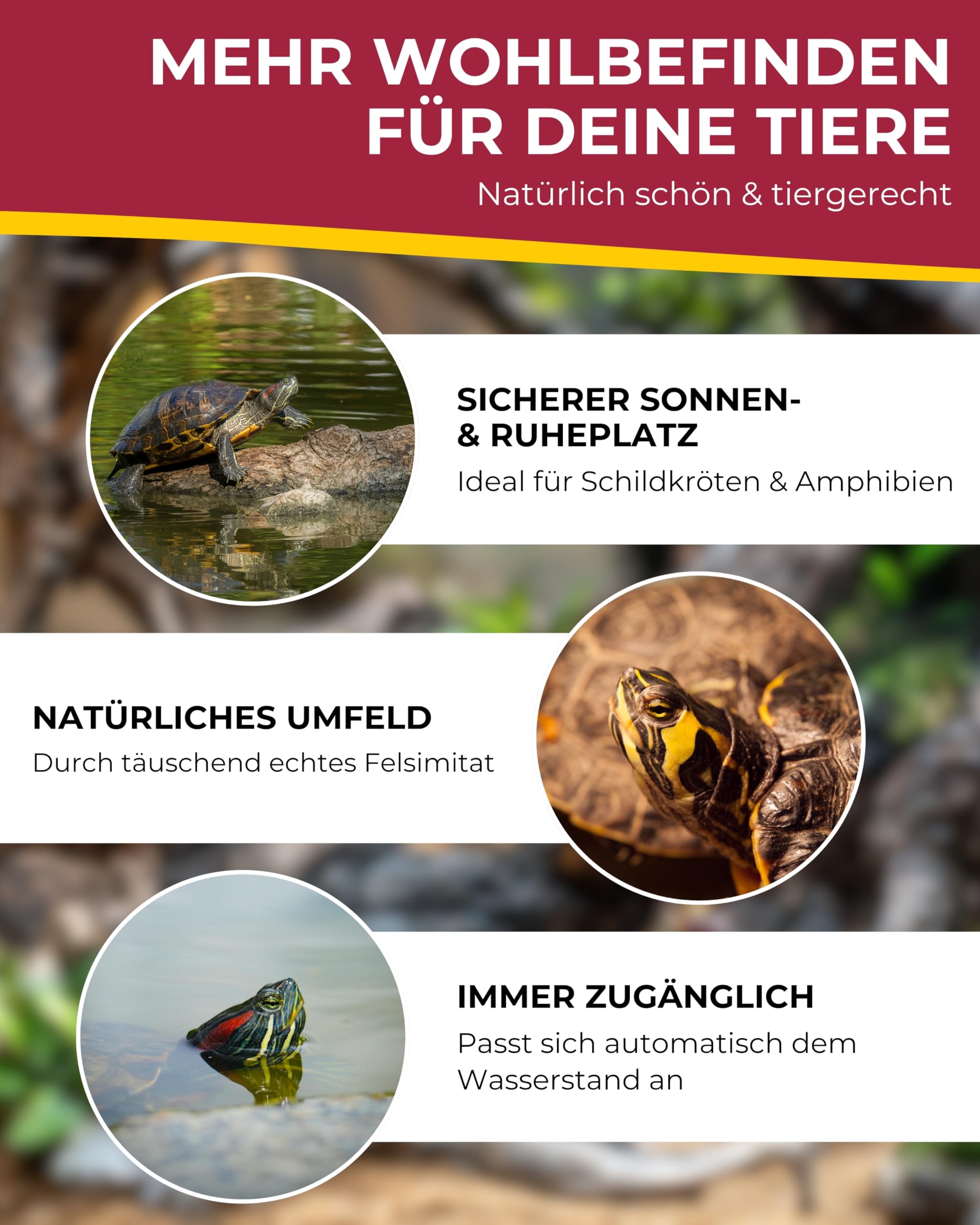 Hobby Turtle Island 3 Schwimminsel 40,5x22 cm Fels