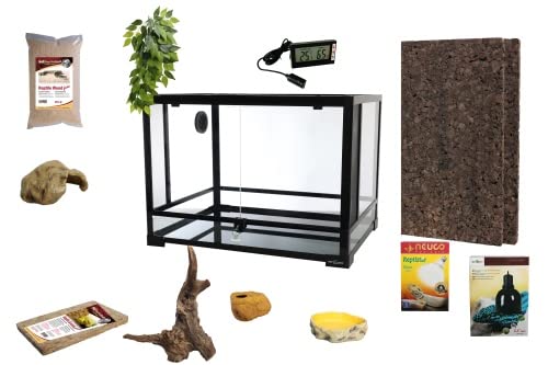 M&S Reptilien Leopardgecko Komplettset 91,5x46x46cm Glasterrarium