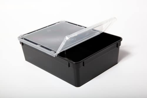 M&S Reptilien Kunststoffbox schwarz 24x18x7,5 cm Deckel klar