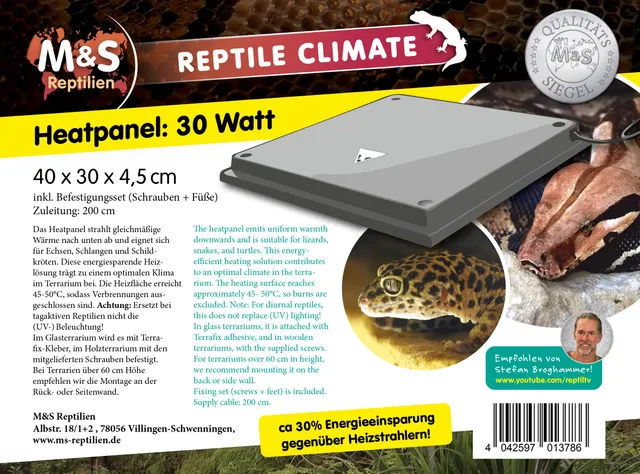 M&S Reptile Climate Heatpanel Wärmepanel 30 Watt