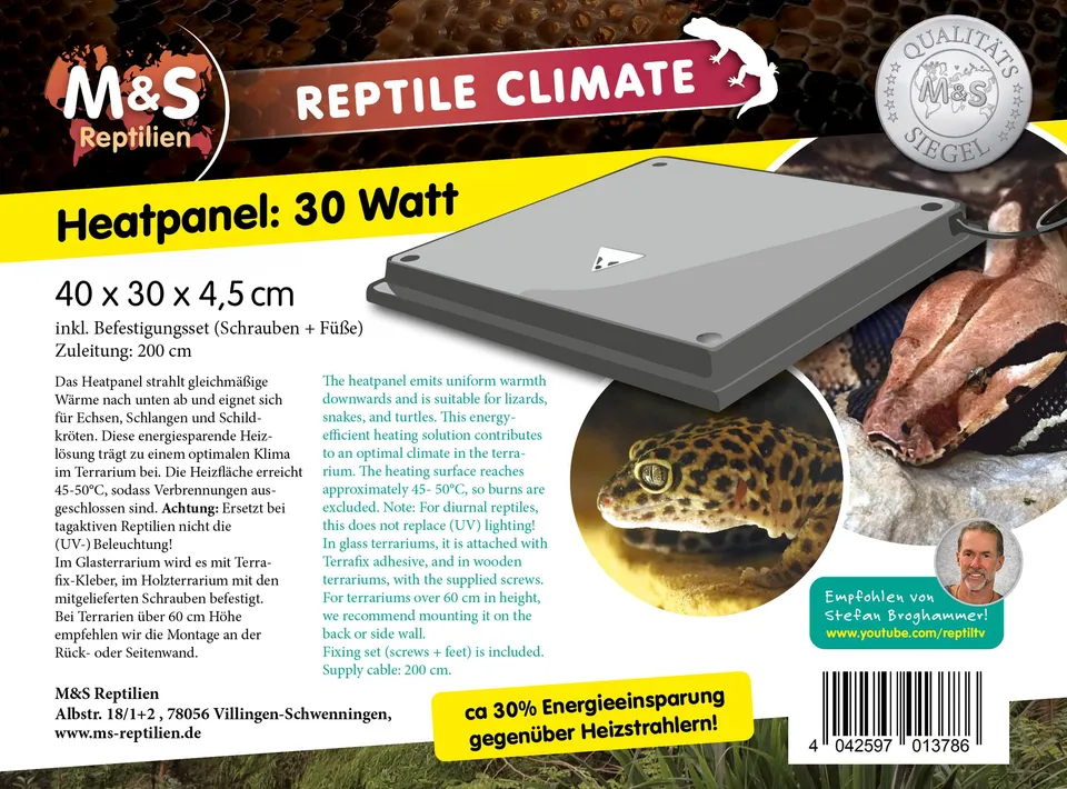M&S Reptile Climate Heatpanel Wärmepanel 30 Watt