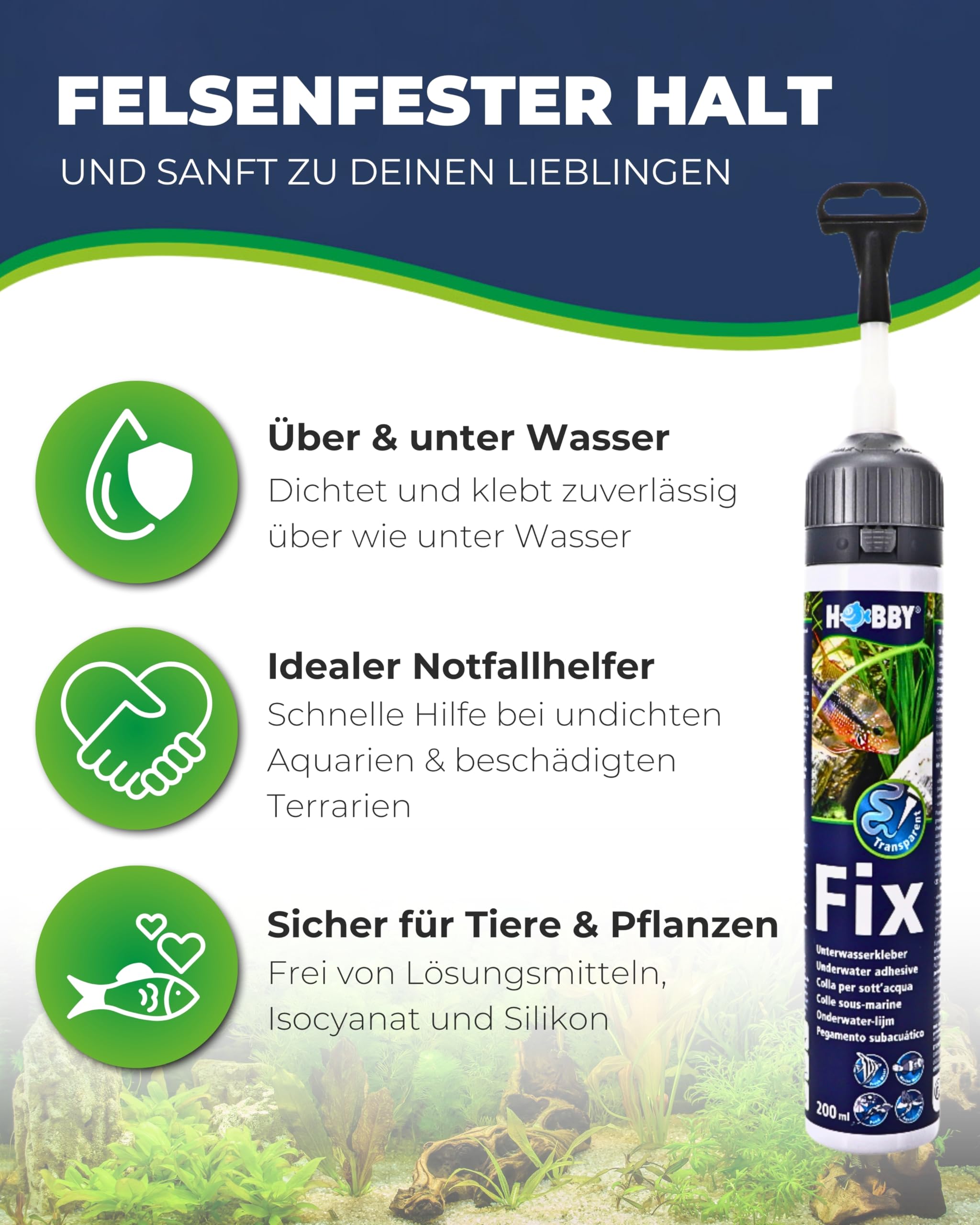Hobby Fix Unterwasserkleber transparent 200 ml Kartusche