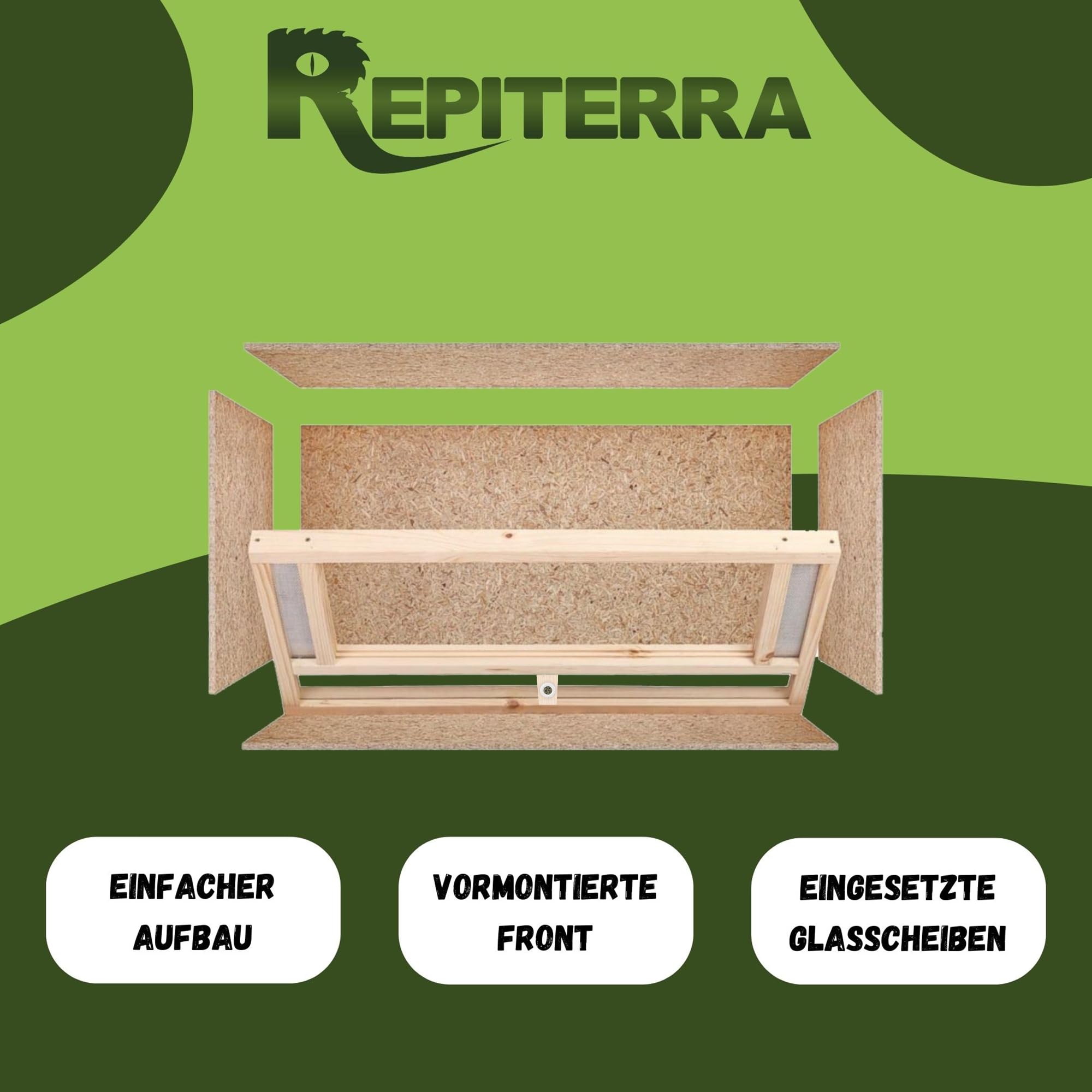 Repiterra Terrarium Frontbelüftung 80x40x40 cm Holzterrarium