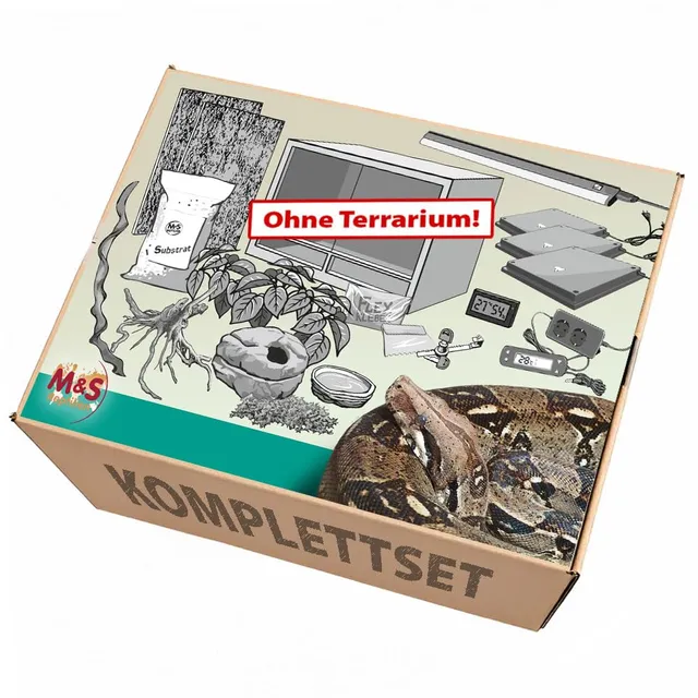 M&S Reptilien Komplettset Boas Pythons 150x80x80 ohne Terrarium
